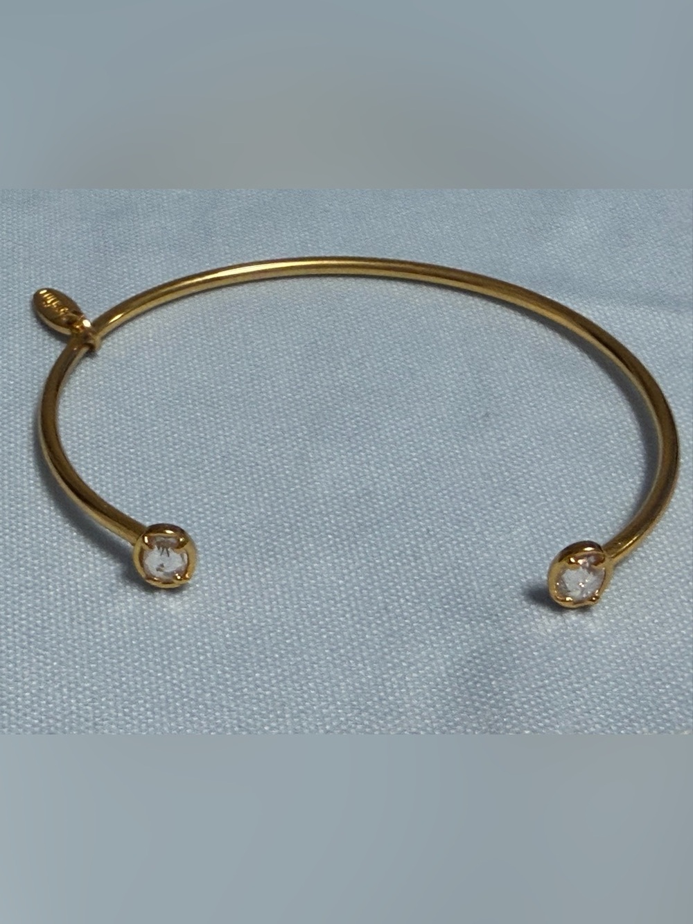 Serefina 14k Gold-Plated Cuff Bangle Bracelet with CZ stones